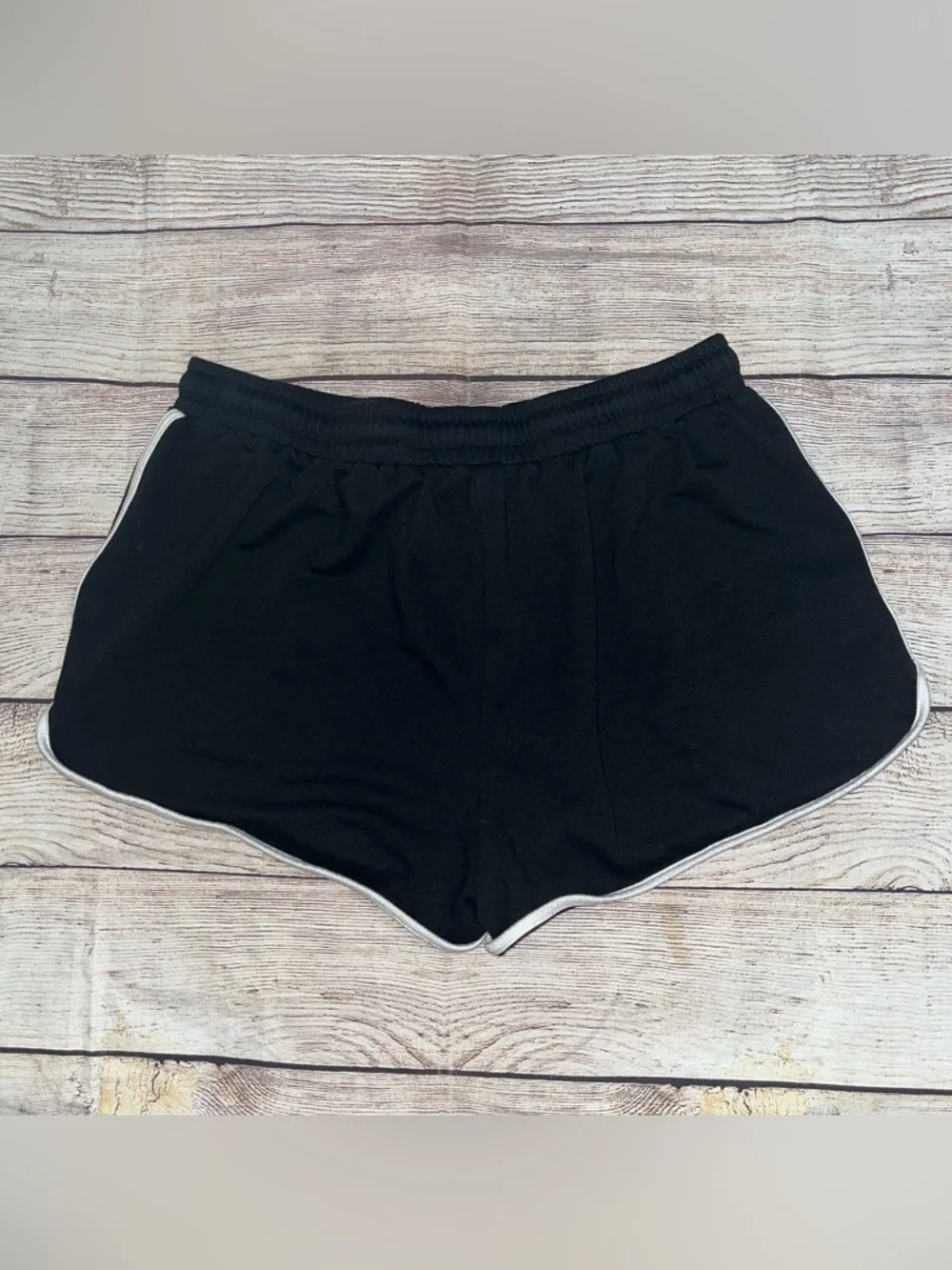 🤎3/$10 Women's Black Drawstring Athletic Shorts with Contrast Trim Size XL - Picture 4 of 7